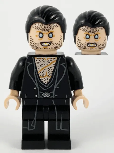 LEGO [No Color/Any Color] Fenrir Greyback - Black Hair hp209 Used Genuine