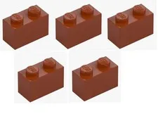 LEGO ® 5x brick 1x2 dark orange building block 4579659 3004 spare parts basic building block
