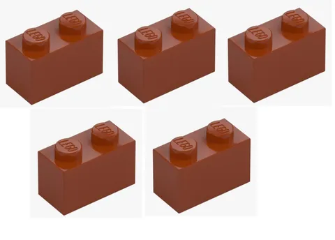 LEGO ® 5x brick 1x2 dark orange building block 4579659 3004 spare parts basic building block
