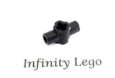 6 LEGO Black Technic Cross Connector with Holes & Axle Holder (24122 49133)