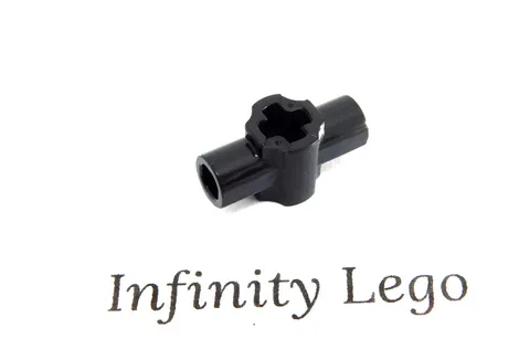 6 LEGO Black Technic Cross Connector with Holes & Axle Holder (24122 49133)