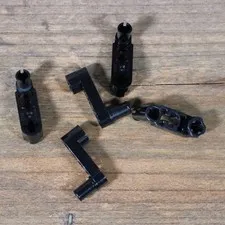 LEGO Black Technic Liftarm 32006 2825 Modified Stud Connector Thin 1 x 4 Qty 5