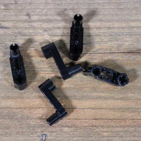LEGO Black Technic Liftarm 32006 2825 Modified Stud Connector Thin 1 x 4 Qty 5