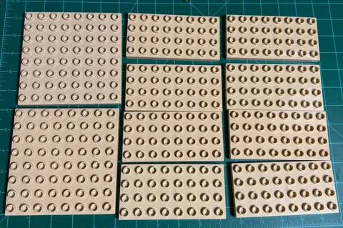 Lot of 5 Classic Tan LEGO DUPLO base plates 5x5 5x2.5