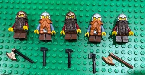 LEGO Dwarf X5 Beard Helmet Fantasy Era Castle Minifigures Mini Figures