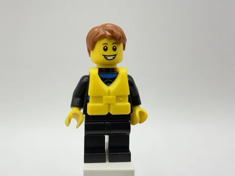 LEGO CITY Part cty0469 - Wetsuit w/ blue, life jacket, alt head w/ freckles