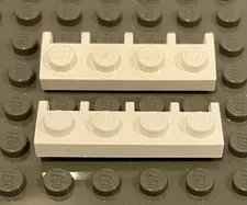 LEGO 2 White 1x4 Hinge Plate Roof Holder Part 4709