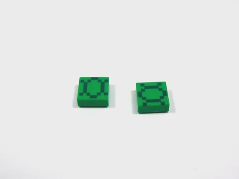 LEGO Minecraft Lot of 2 Bright Green Printed 1x1 Tiles Plates Minifig S4
