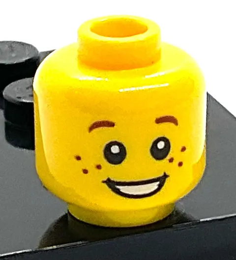Lego Yellow Minifigure Head - Child Freckles - Boy w/ Smile 3626pb0471