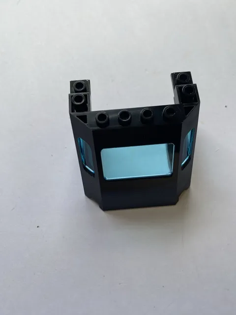 Lego #2917 Black Front Sloping Top Transparent Blue Glass