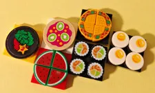 Lego Snack Miniatures - LOT OF 24 Pieces - Watermelon/Sushi/Quiche/eggs