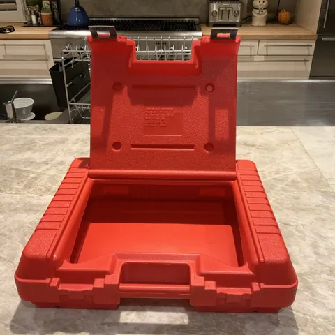 Vintage LEGO 1985 Red Plastic Storage Carrying Case 15x12x4" Briefcase Snap Lid
