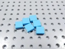 LEGO Lot of 6 Medium Azure 1x1 Smooth Tiles Plates BE