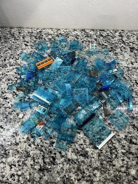 LEGO Assorted Lot Translucent Light Blue Pieces  LEGO Trans-Light Blue