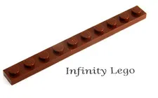 12 LEGO Reddish Brown Plate 1 x 10 (4477) - (12 Pieces)