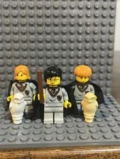 Vintage Lego Minifig Harry Potter, Ginny Weasley And Ron Weasley 2001-2002