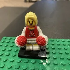 LEGO Red Cheerleader CMF Series 8 8833 minifigure Custom Blonde Pom Pom Lot