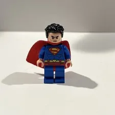 LEGO Minifigure DC Comics Superman Red Cape Red Eyes Figure
