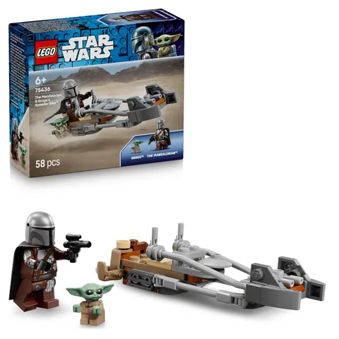 LEGO Star Wars 75436 The Mandalorian & Grogu's Speeder Bike Toy - incl. a Grogu