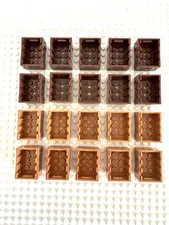 (20) LEGO Crate Container Box Lot- Tan, Dark Brown-
