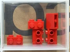 LEGO Parts - Red Brick, Modified 1 x 2 with Studs on 1 Side - No 11211 - QTY 5