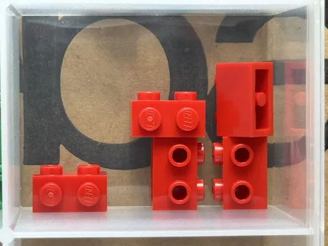 LEGO Parts - Red Brick, Modified 1 x 2 with Studs on 1 Side - No 11211 - QTY 5