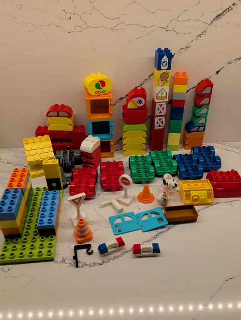 Lego Duplo Lot Vehicle Bases Farm Blocks Etc