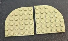 LEGO Parts 6003 Flat Plate Round Corner 6 x 6 Olive Green Lot 2