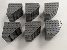 LEGO New x60 Dark Bluish Gray Wedge, Plate 6 x 6 Cut Corner # 6106