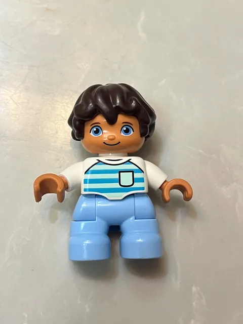 LEGO DUPLO Boy  Brown Hair 2” Action Figure Lego Plastic Toy collector brickbox