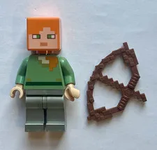 LEGO Minecraft Alex Minifigure min063 with Bow Accessory from Set 21115