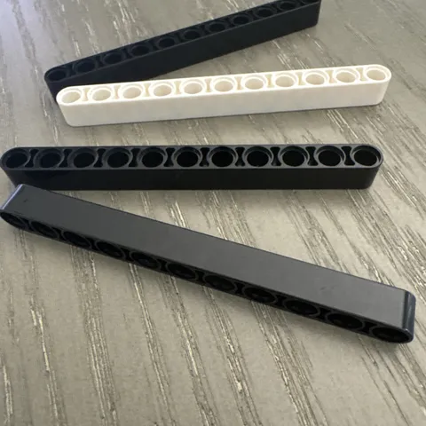 LEGO Beam 11 (32525 / 64290) Black White 4 Pieces