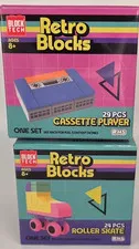 2 packs Retro Blocks MINI Block Tech - Tape Player & Skate - NEW