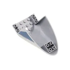 1x LEGO Plane Fuselage Tail 6x10x4 Light Gray Sticker Aurebesh Police 87616PB016
