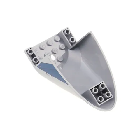 1x LEGO Plane Fuselage Tail 6x10x4 Light Gray Sticker Aurebesh Police 87616PB016