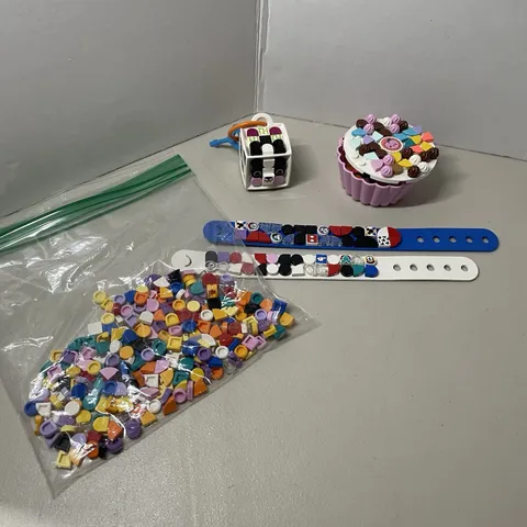 Lego Disney Dots Bracelet Lot Panda Keychain Cupcake