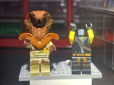 LEGO Minifigures Lot of 2 w/ Orange Snake/Cobra Costume Headpiece 70672