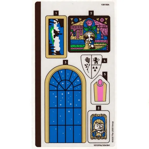 new LEGO Sticker Sheet from Disney's Beauty and the Beast Castle set 43263