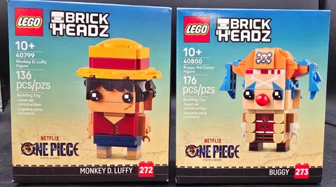 LEGO BrickHeadz One Piece Lot – Luffy 40799 + Buggy 40800 –New Sealed