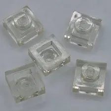 Lego - 5 Trans Clear 1 x 1 Stud Plates 3024