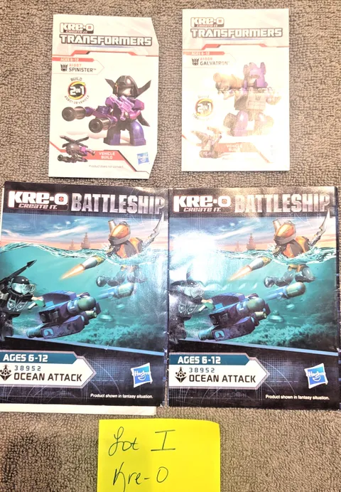 Lego Kre-O Transformers, Spinster, Galvatron Instruction manuals only lot I