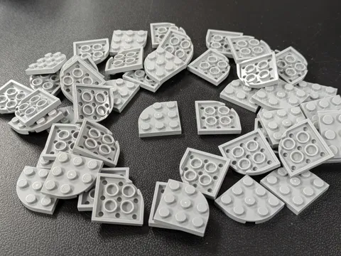 Lego 50x New Light Bluish Gray Plate, Round Corner 3 x 3  # 30357