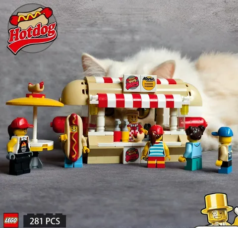 MOC LEGO City Hot Dog Stand Parts Pack, 280 Pieces