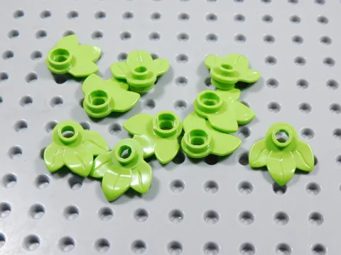LEGO Lot of 10 Lime Green Plant Plates w/ 3 Leaves Minifig BL