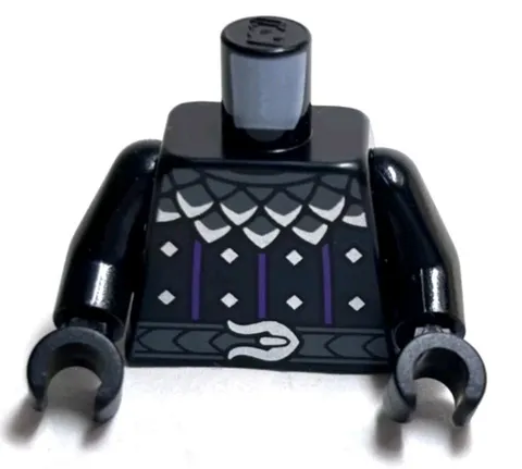 LEGO Black Serpent Knight Torso Minifigure Surcoat Purple Stripes Diamonds