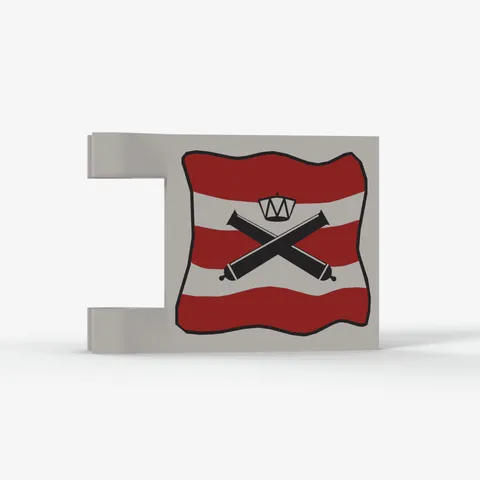LEGO® Flag, Decorated: 2335pb002 - White - Used