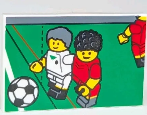 LEGO New 2 x 3 Tile with Soccer Players Print New