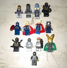 LEGO Marvel Super Heroes Minifigures Lot of 11 Captain America Thor Loki Rocket