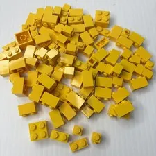 Lego 100 Yellow Bricks Stud Building Blocks Pieces Small Parts