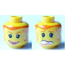 LEGO Minifigure, Head Dual Sided Female Orange Hair Tendrils inv.617